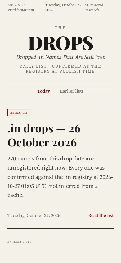 drops.co.in on a phone
