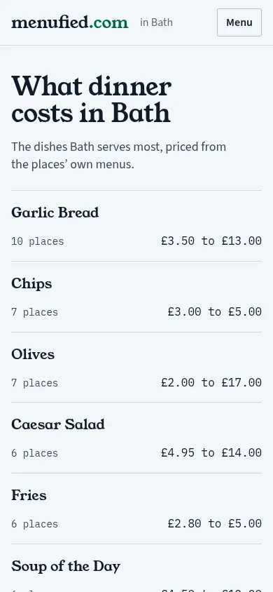 menufied.com on a phone