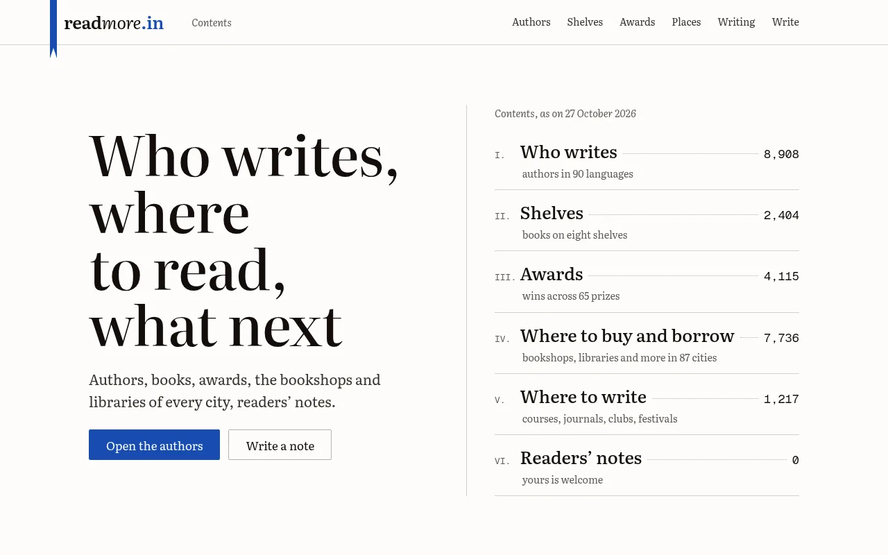 readmore.in on a desktop screen
